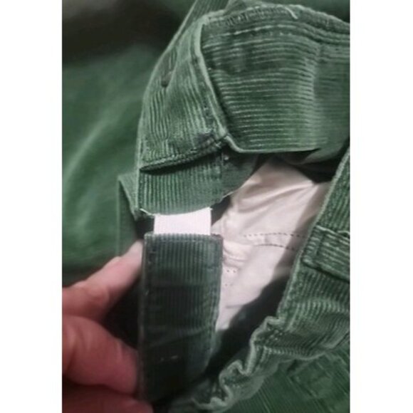LANDS END  Hunter Green CORDUROY  Pants W/unique Elastic Wasteband Belt, 37 X 29 - Picture 4 of 6